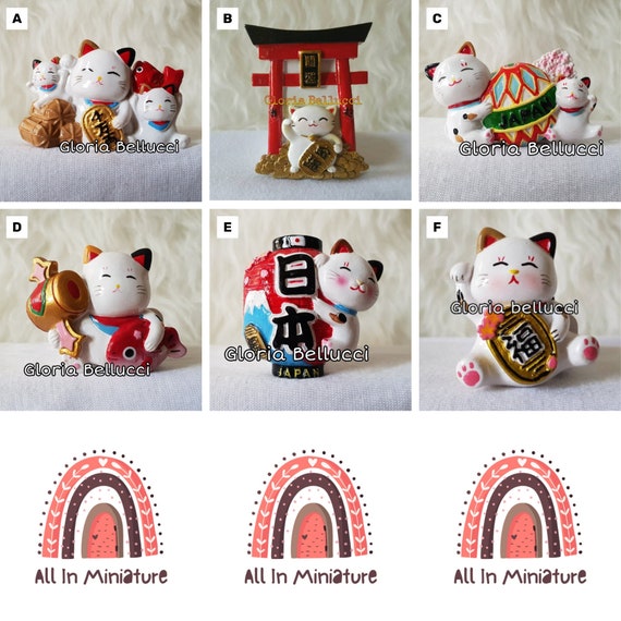 Fridge Magnet Japan Icon Lucky Cat, Maneki Neko, White Cat 3D