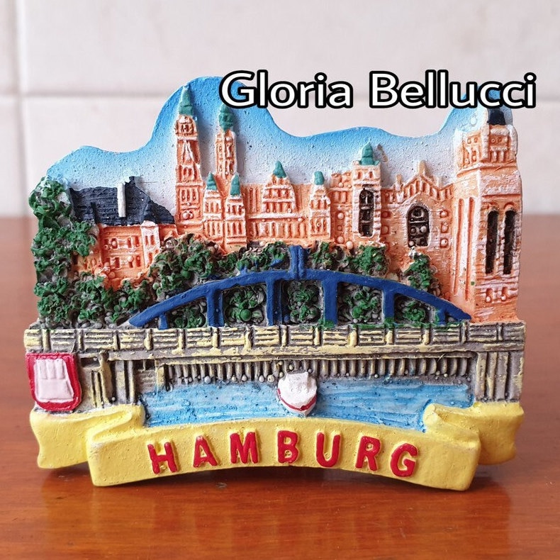 MUYU Magnet Frankfurt Germany 3D Frigorifero turistica Souvenir Gift & Collezione Home & Kitchen Decorazione Adesivo Magnetico Francoforte Germania Frigorifero Magnete