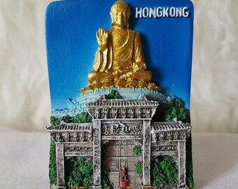 Magnete da frigorifero 3D Hong Kong, città, paese, souvenir