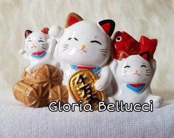 Lucky Cat Of Japan Magnete Da Frigorifero 3D | Gatto Portafortuna In Resina 6x5 Cm | Decorazione Casa E Cucina Giapponese