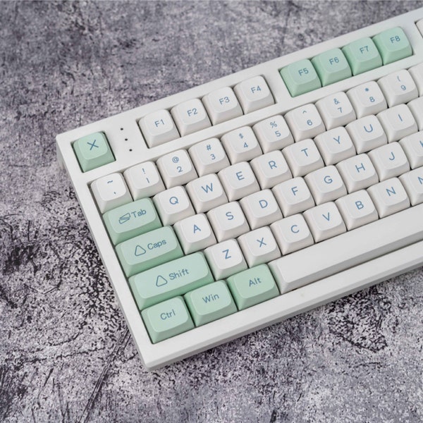 133 Stück Mint Grün Keycap Set, XDA Profil, Handwerker Keycaps für Cherry MX Gateron Kailh Razer Switch, süße Kawaii Keycap, Geschenk für Freundin