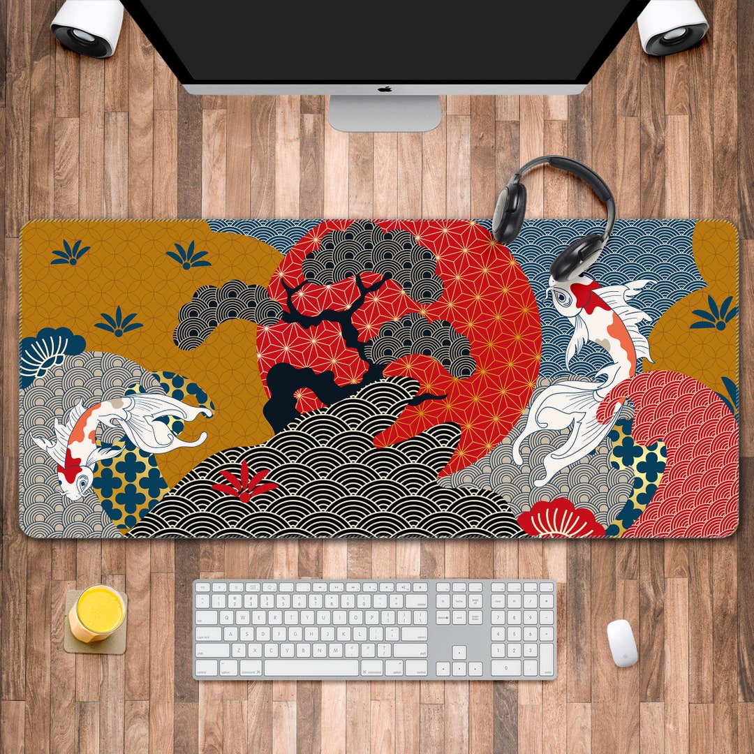Japanese Art Desk Padjapan Koi Fish Mouse Pad XXL XL Large Etsy