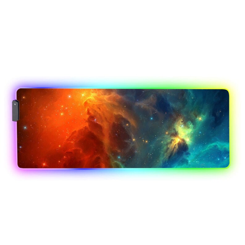 Nebula RGB Gaming Desk Mat Universe RGB Gaming Desk Pad Etsy