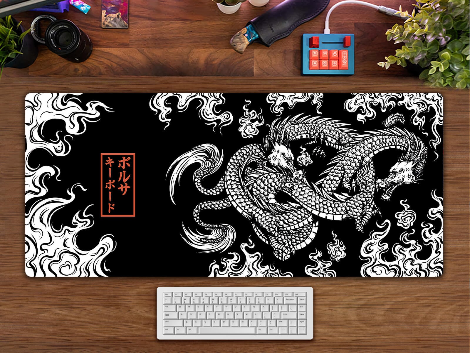 Oriental Japanese  Dragon Gaming Desk Pad RGB Gaming Mouse Pad, City LED RGB Mouse Pads
