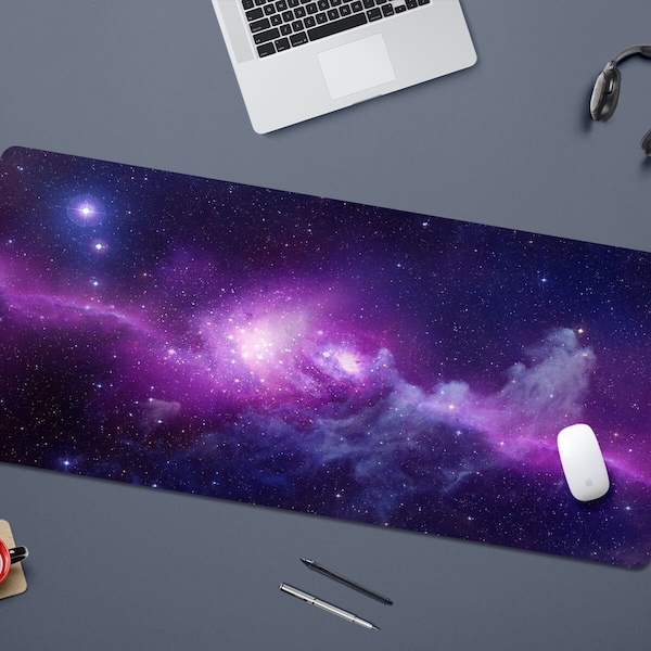 Galaxy Gaming Desk Mat, Universe Gaming Desk Pad,Space Gaming Mouse Pad,Keyboad mat pad, Play Mat