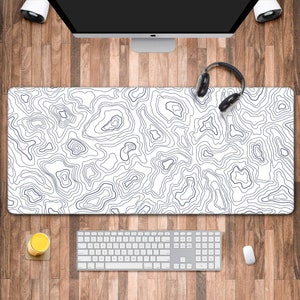 Techsource Mousepad White Nexus XL 900x400cm/36x16 With Stitched Edges,  Nonslip Rubber Base Machine Washable Speed and Control 