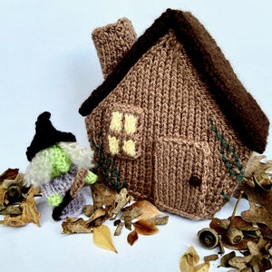 Halloween knitted witch's house sweet candy box knitting pattern