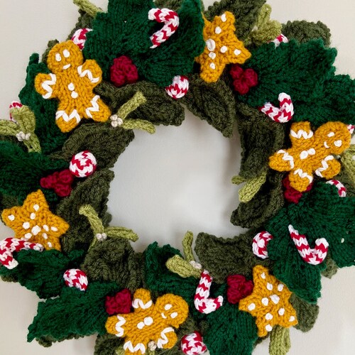 Knitting Pattern PDF Christmas Wreath ' Let It Snow ' - Etsy UK