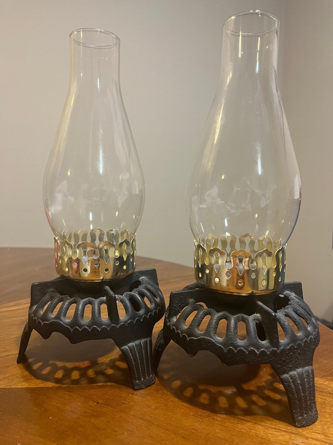 Vintage Cast Iron Candle Holders Etsy