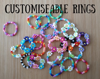 Customisable Preppy Stackable Beaded Rings