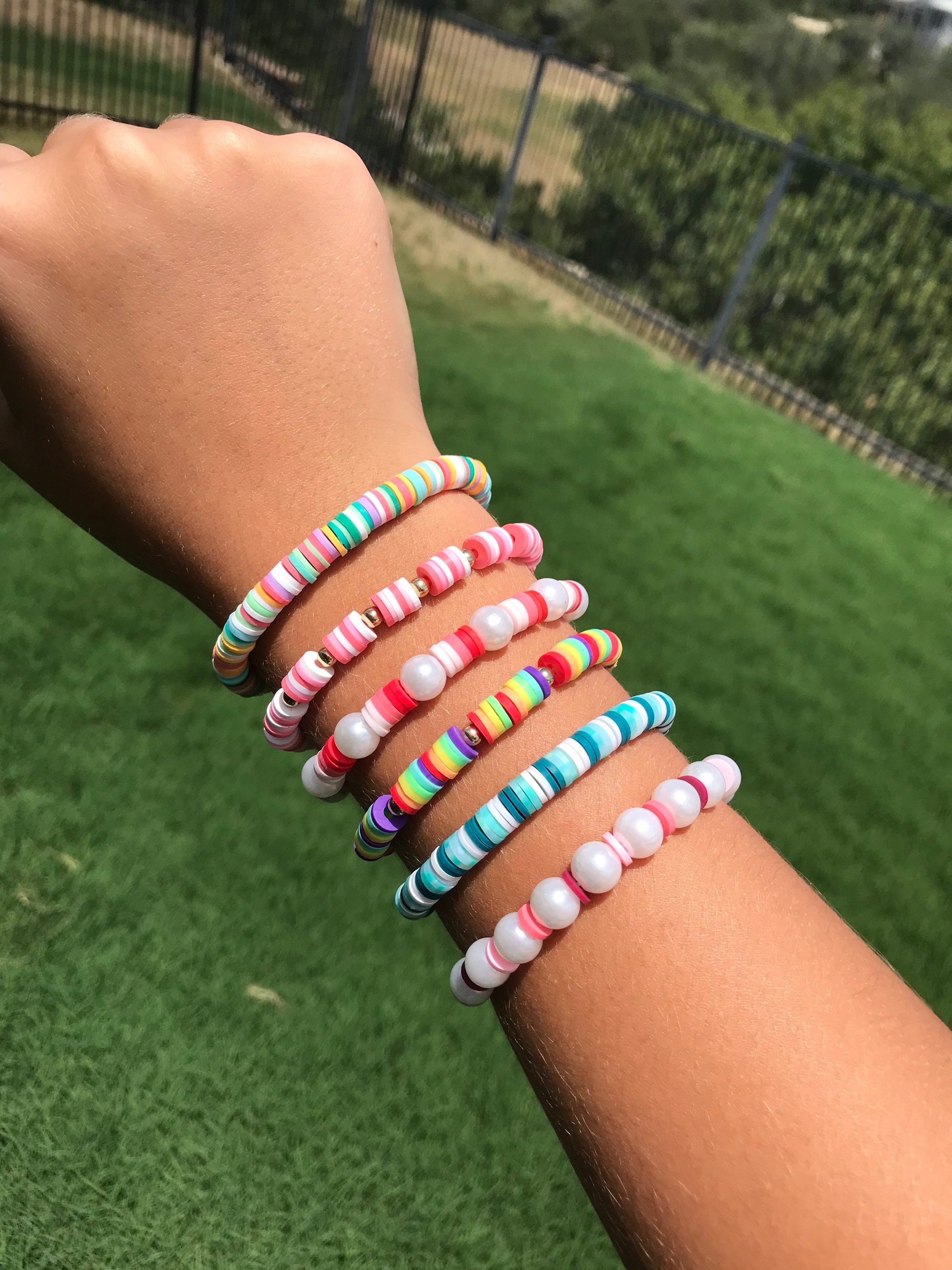 Rainbow Pearl Clay Bead Bracelet – Jagged Ambition
