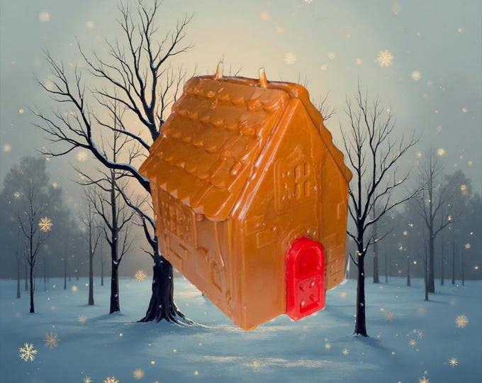 Featured listing image: Gingerbread House Candle