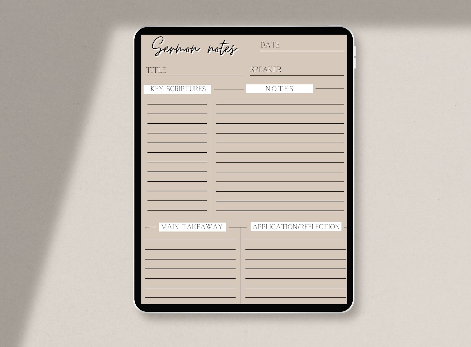 Digital/printable One Page Sermon Notes Minimalist Sermon - Etsy