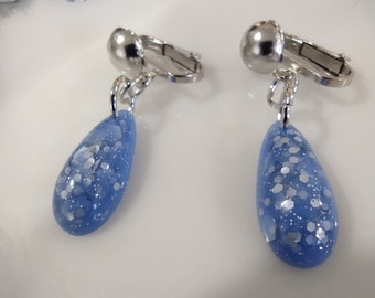 Cinderella Teardrop Clip-On Earrings