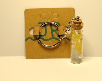 Lemon Flower Fairy Cork Bottle Porte-clés bijoux en résine faits à la main par JuliaResin