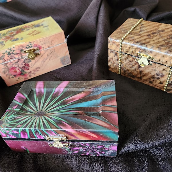 decoupage lined boxes