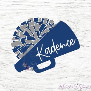 Customizable | Cheerleader Decal | Pom Pom | Megaphone | Name Decal | School Spirit | Yellleader