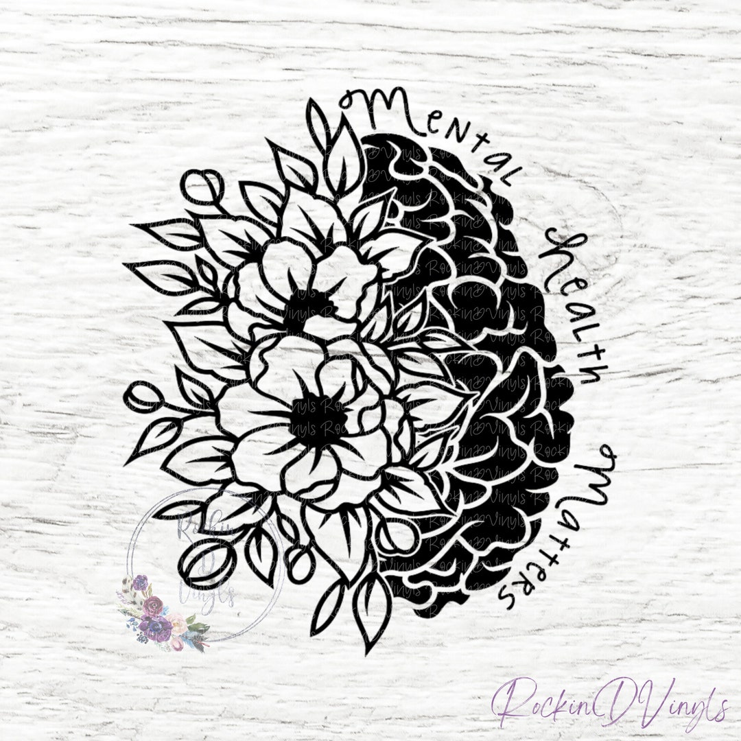 Mental Health Matters Floral Decal Car Decals Laptop Decal Cup Decal ...