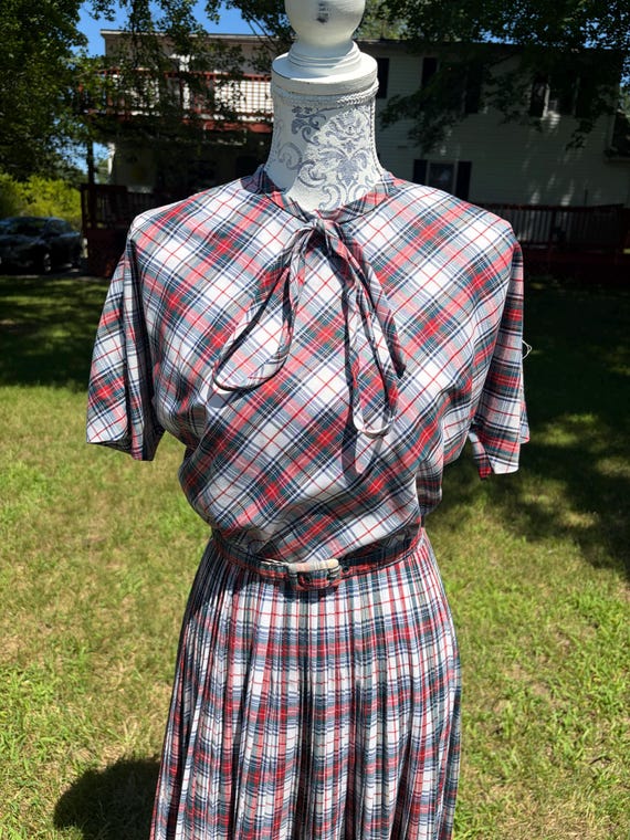 1950s plaid cotton dress