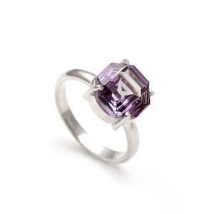 Alexandrite Octagon Ring: 925 Sterling Silver Engagement Jewelry