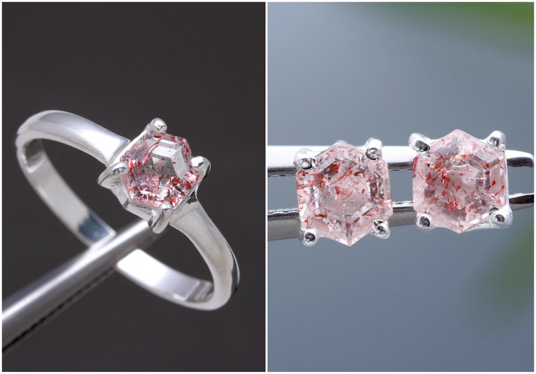 Super Seven Ring and Studs Combo, Sterling Silver Jewelry Set, Natural ...