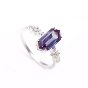 Alexandrite Sterling Silver Ring: Handmade Vintage Color Changing Jewelry