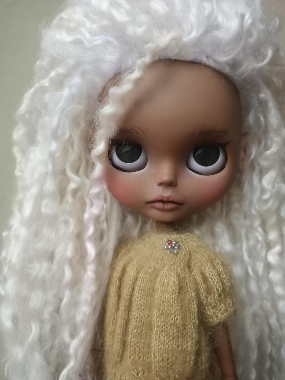 Blythe Afro-american Doll Tina, Super Long Natural Sheep Hair, 1 Week ...