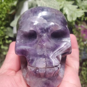 Chevron Amethyst Crystal Skull  546g