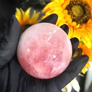 Lavender Rose Quartz Sphere 59.7mm, Polished Crystal Ball image 6