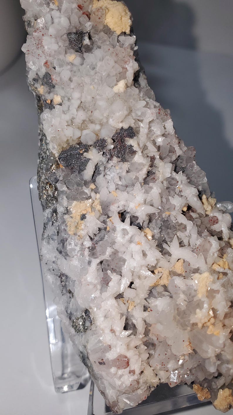 Quartz Hematite Pyrite Galena Dolomite Specimen 116g, Multi Mineral Cluster, Natural Crystal Display Piece image 17