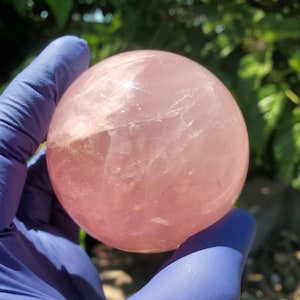 Rose Quartz Sphere 63mm, Healing Crystal Orb image 1