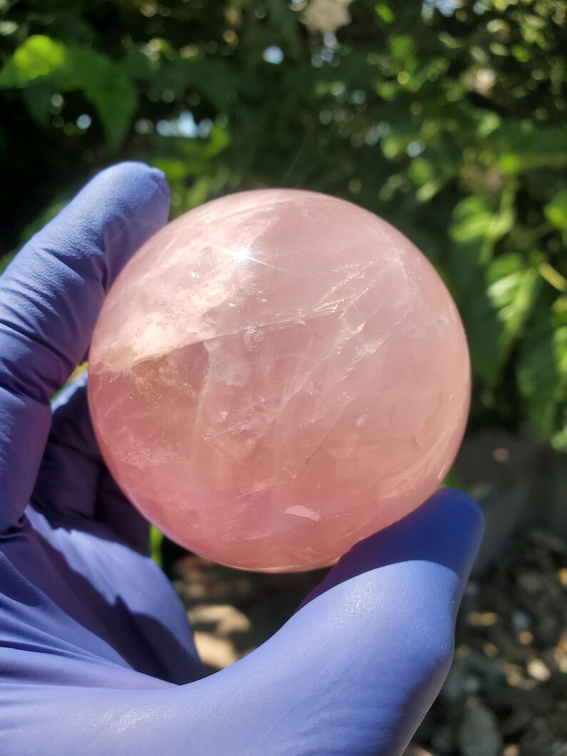 Rose Quartz Sphere 63mm, Healing Crystal Orb image 1
