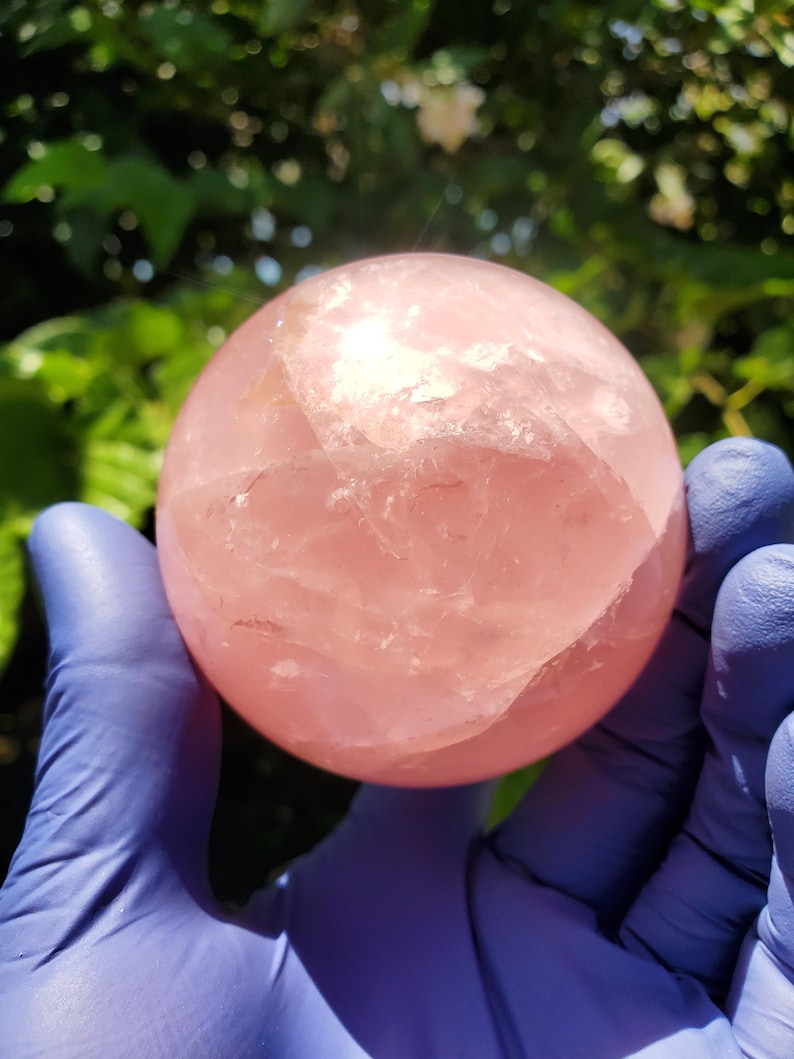 Rose Quartz Sphere 63mm, Healing Crystal Orb image 2