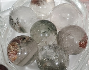 Phantom Garden Quartz Sphere | Lodolite Crystal Orb, Spiritual Growth Healing Stone