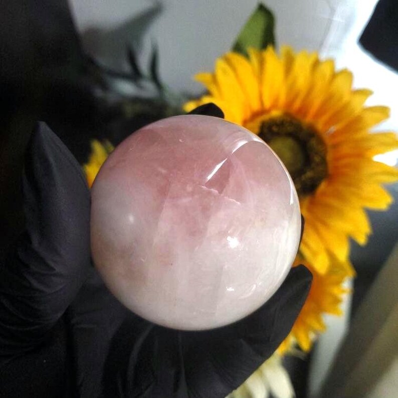 Lavender Rose Quartz Sphere 59.7mm, Polished Crystal Ball image 5