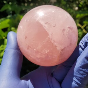 Rose Quartz Sphere 63mm, Healing Crystal Orb image 9