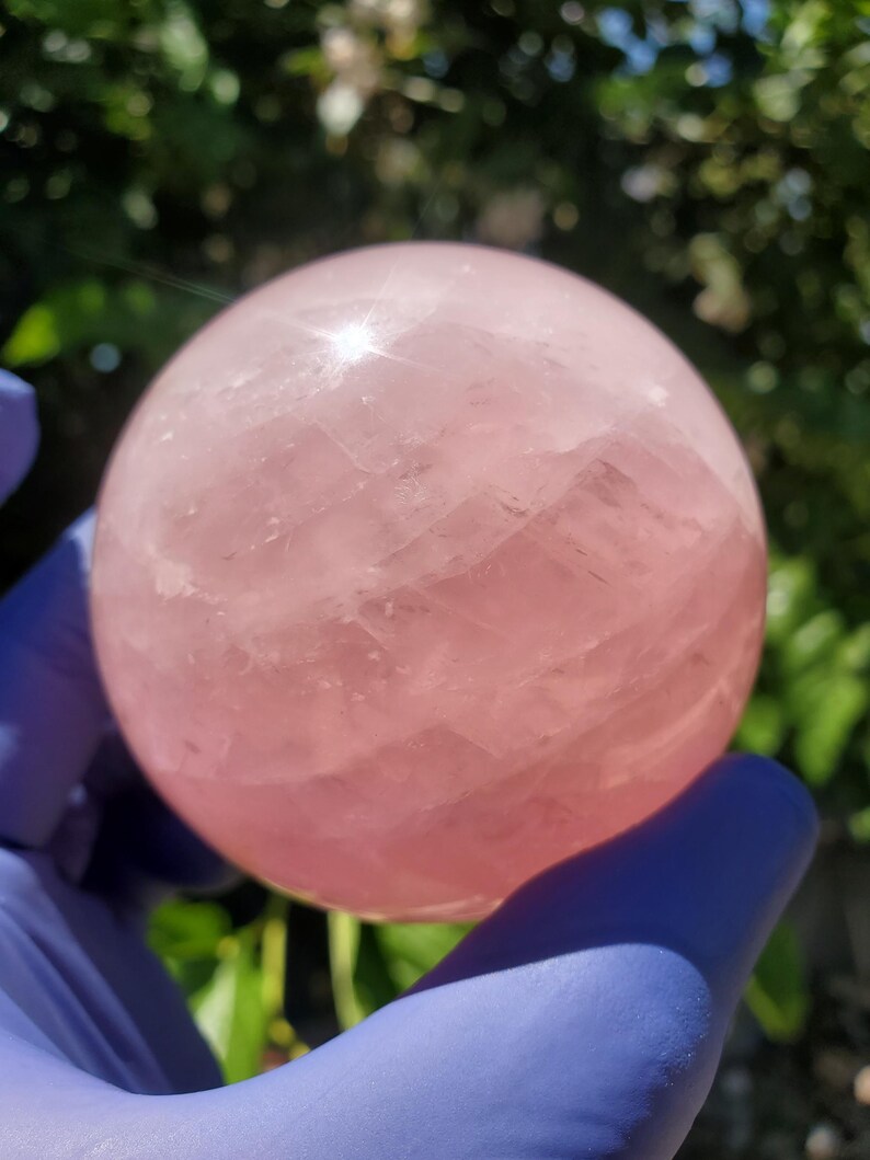 Rose Quartz Sphere 63mm, Healing Crystal Orb image 4