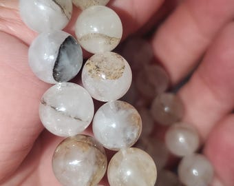 Dendritic Agate Bead Bracelet 1pc