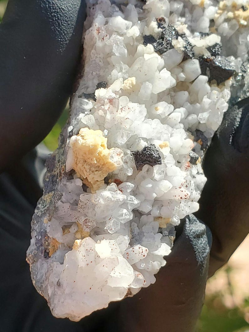 Quartz Hematite Pyrite Galena Dolomite Specimen 116g, Multi Mineral Cluster, Natural Crystal Display Piece image 7