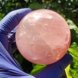 Rose Quartz Sphere 63mm, Healing Crystal Orb image 5