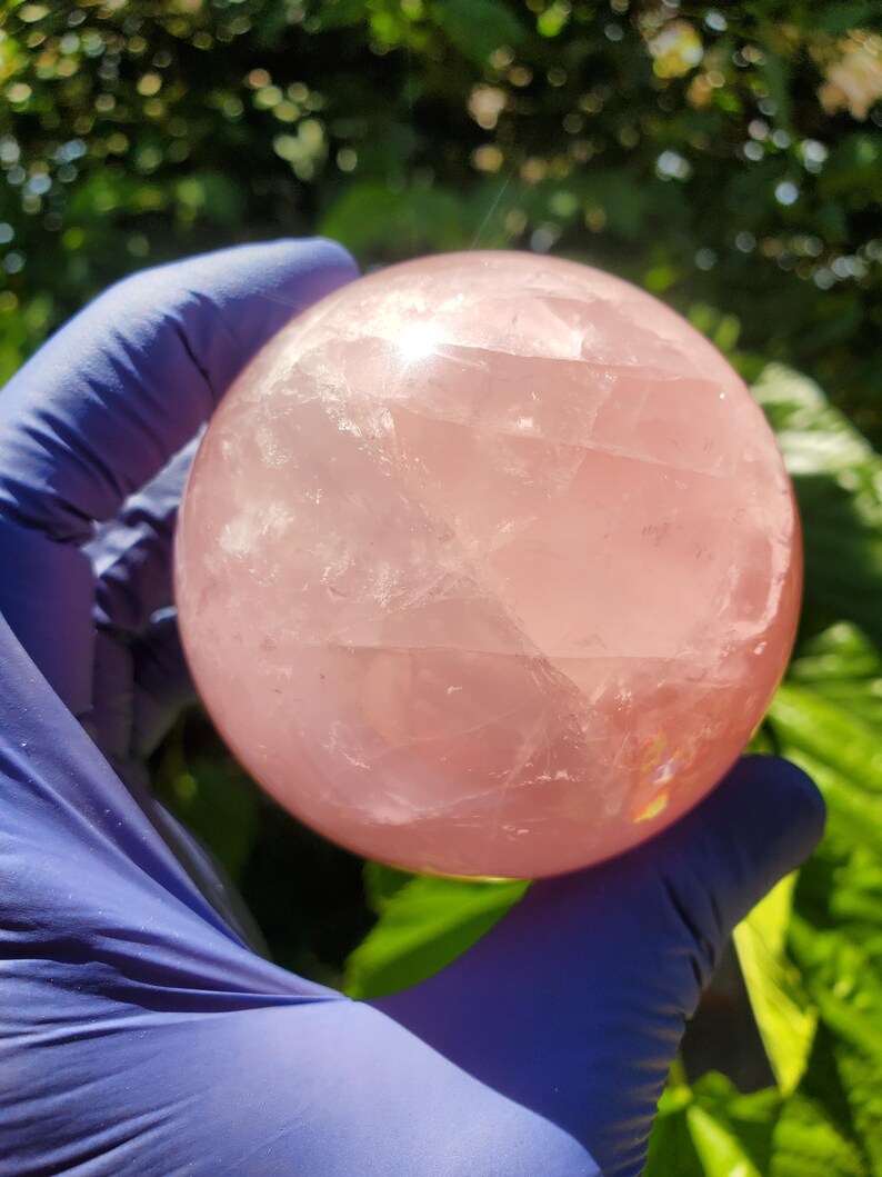 Rose Quartz Sphere 63mm, Healing Crystal Orb image 5