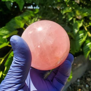 Rose Quartz Sphere 63mm, Healing Crystal Orb image 7