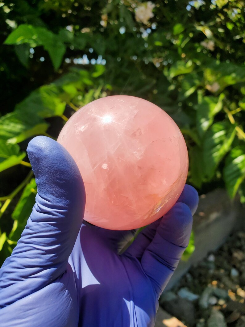 Rose Quartz Sphere 63mm, Healing Crystal Orb image 7
