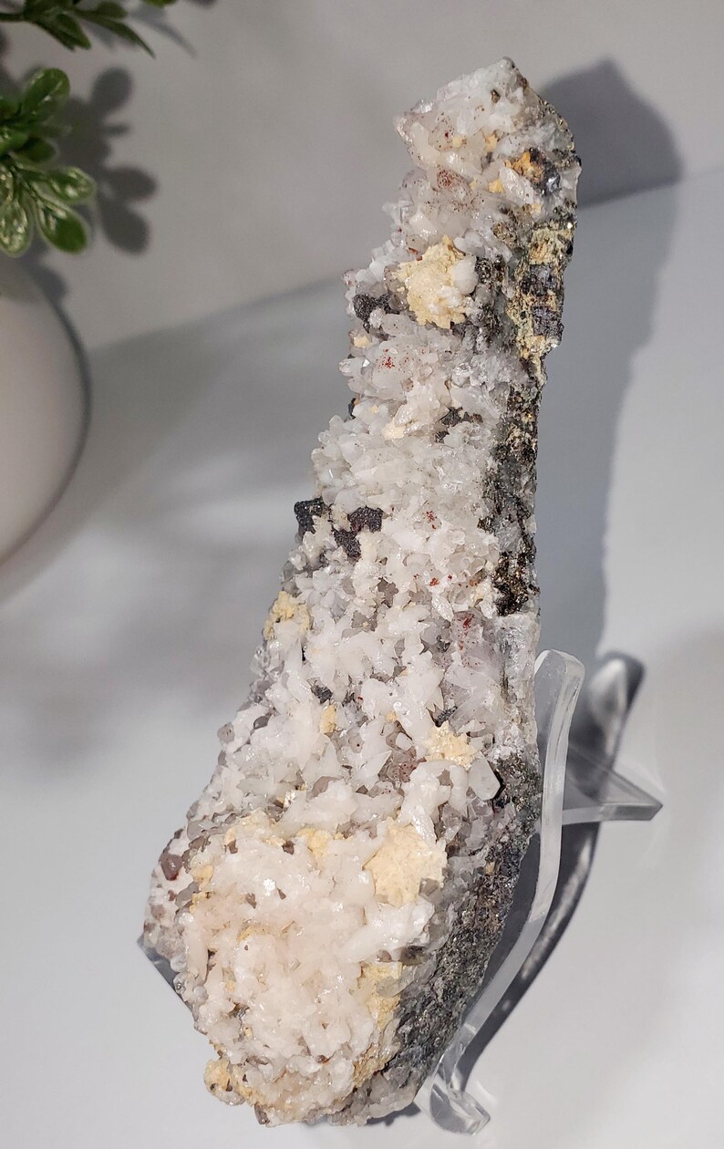 Quartz Hematite Pyrite Galena Dolomite Specimen 116g, Multi Mineral Cluster, Natural Crystal Display Piece image 13