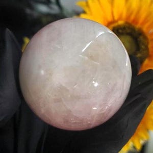 Lavender Rose Quartz Sphere 59.7mm, Polished Crystal Ball image 2