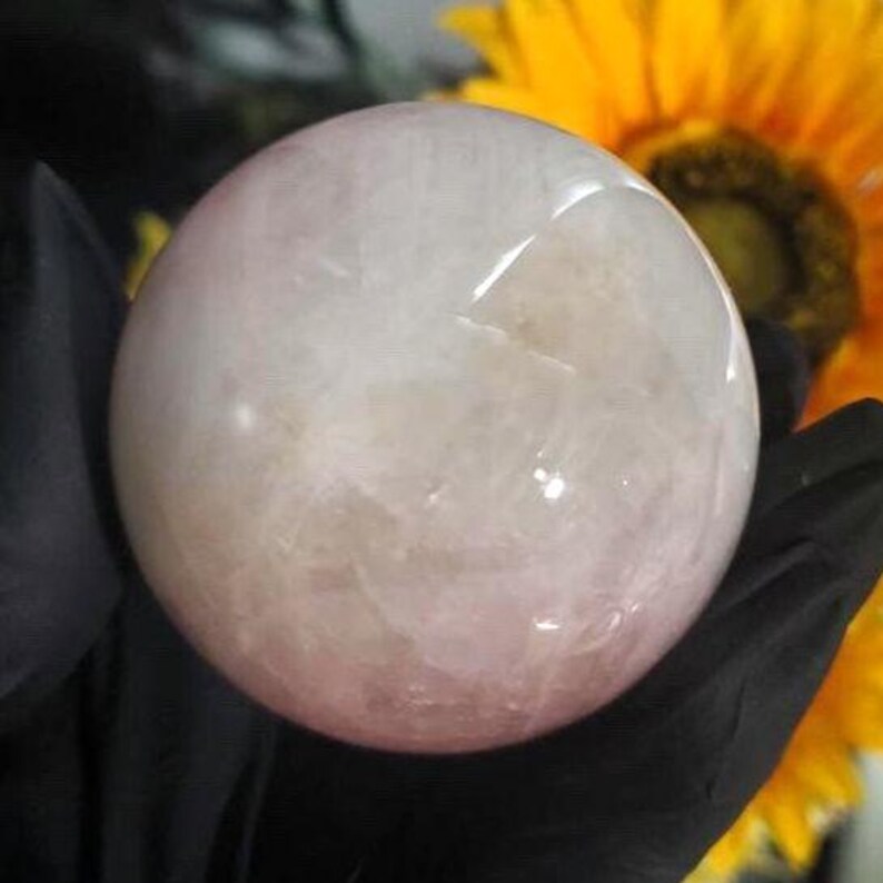 Lavender Rose Quartz Sphere 59.7mm, Polished Crystal Ball image 2