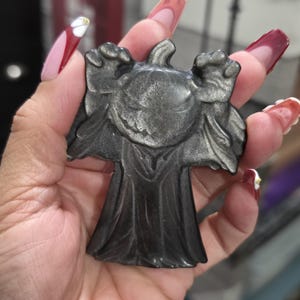 Natural Silver obsidian hand carved Pumpkin quartz crystal reiki healing 1pc