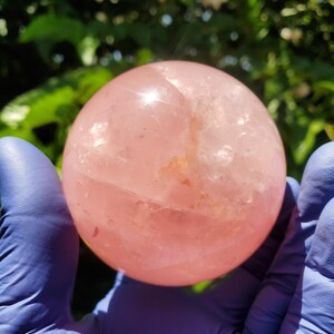 Rose Quartz Sphere 63mm, Healing Crystal Orb image 6