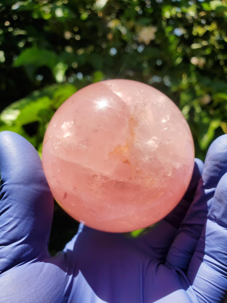 Rose Quartz Sphere 63mm, Healing Crystal Orb image 6