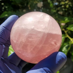 Rose Quartz Sphere 63mm, Healing Crystal Orb image 3